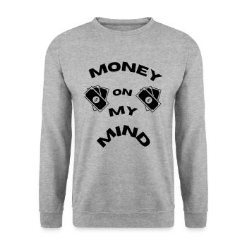 T- Shirt ´`Money on my Mind 2 `` - Unisex Pullover - Weißgrau meliert - Vorne - Alina (178cm) & Michal (187cm)
