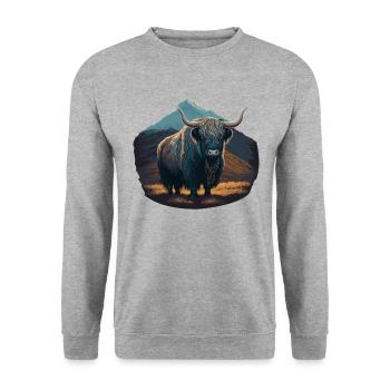 Fourrure de yak - Sweat-shirt Unisexe - gris chiné - Devant - Alina (178cm) & Michal (187cm)