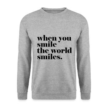 Your smile Our smile - Unisex Sweatshirt - salt & pepper - Front - Alina (178cm) & Michal (187cm)