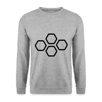 Beekeeper symbol - Unisex Sweatshirt - salt & pepper - Front - Alina (178cm) & Michal (187cm)