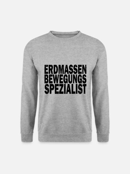 Bagger Baggerfahrer Baggerwagen - Unisex Pullover - Weißgrau meliert