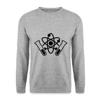 Test tube symbol - Unisex Sweatshirt - salt & pepper - Front - Alina (178cm) & Michal (187cm)
