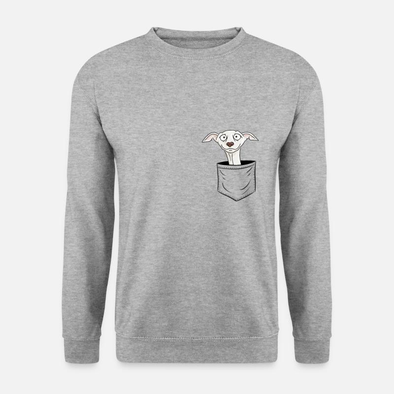 Lustiger Windhund | Süßer Hund In Tasche Geschenk - Unisex Pullover - Weißgrau meliert