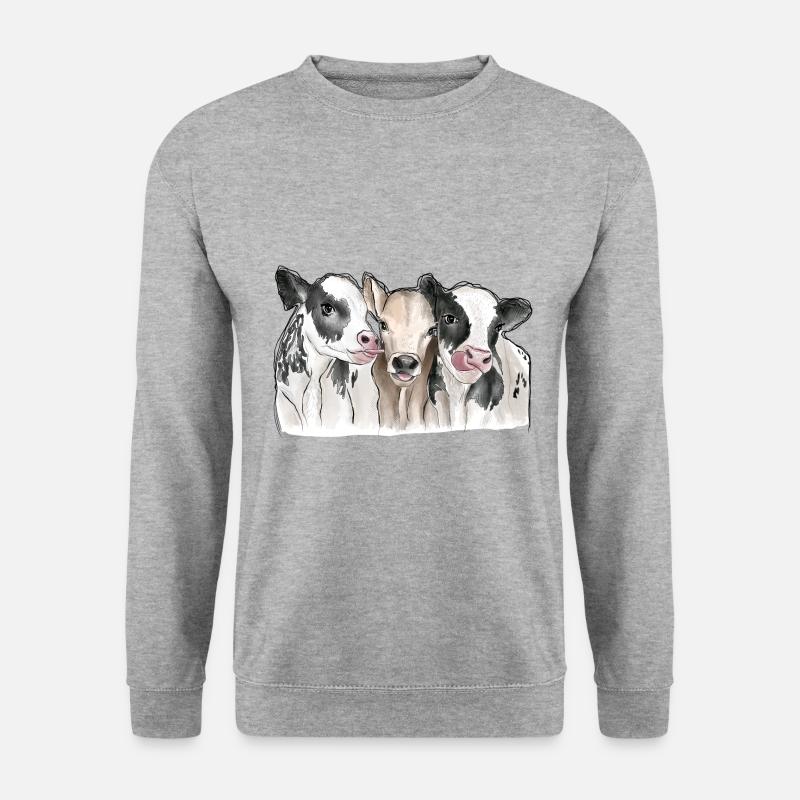 Cows Friends - Unisex Pullover - Weißgrau meliert