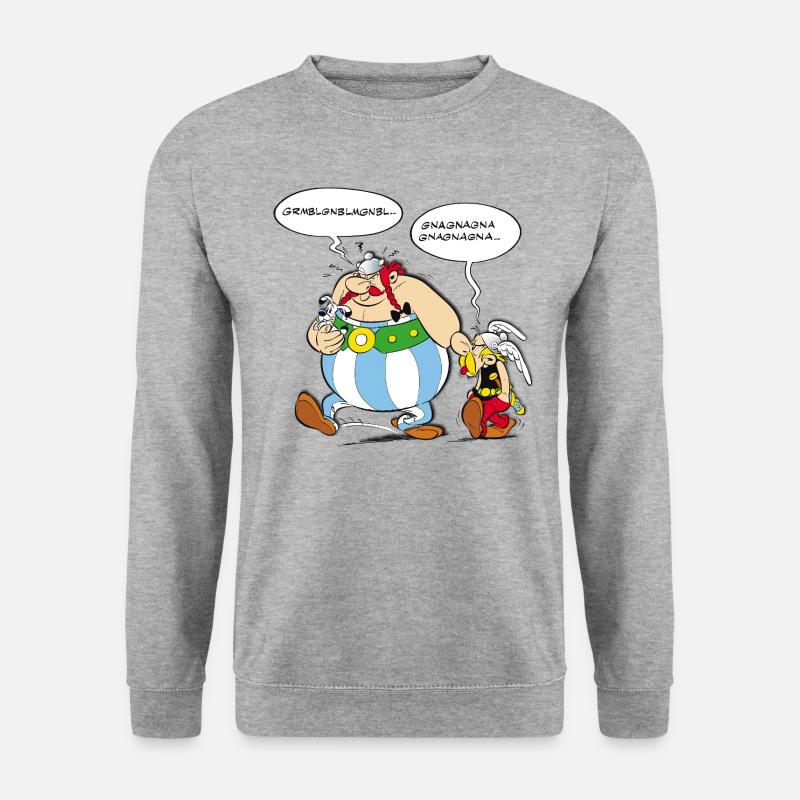Asterix & Obelix speach bubbles - Sudadera unisex - jaspeado blanco gris