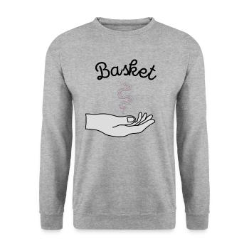 Gift basketball basketball funny sport passion - Unisex Sweatshirt - salt & pepper - Front - Alina (178cm) & Michal (187cm)