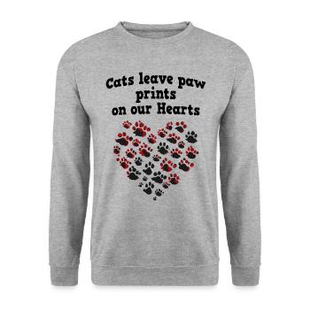 Cœur de chat - Sweat-shirt Unisexe - gris chiné - Devant - Alina (178cm) & Michal (187cm)