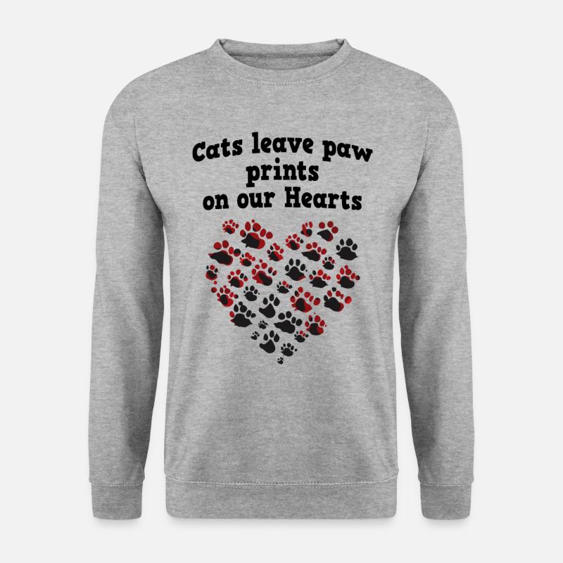 Cat Heart - Unisex Pullover - Weißgrau meliert