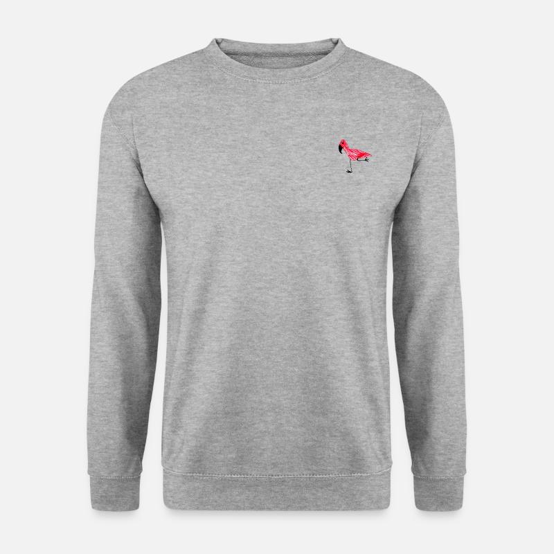 Flamingo Design - Unisex Pullover - Weißgrau meliert