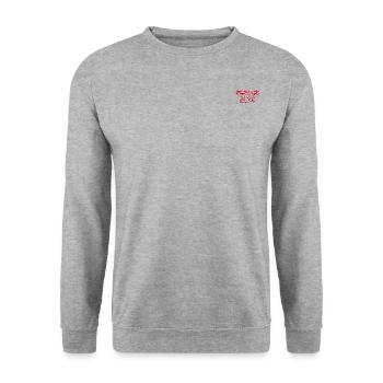 Playful Typography Of Sweetie And filled with pie - Unisex Sweatshirt - salt & pepper - Front - Alina (178cm) & Michal (187cm)