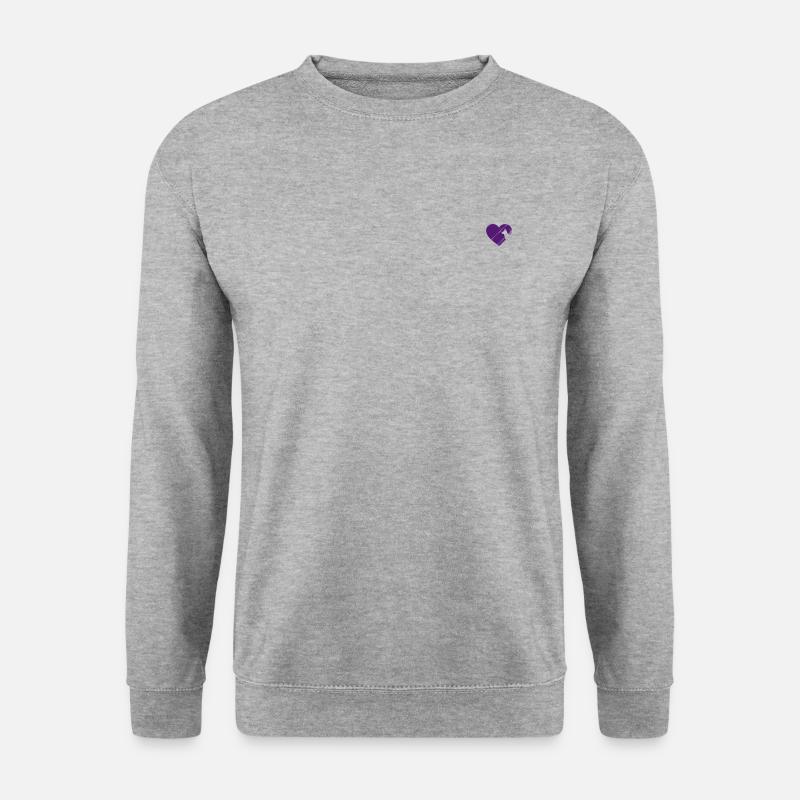 Herz & Hund - Unisex Pullover - Weißgrau meliert
