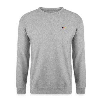 Points noirs, rouges et jaunes - Sweat-shirt Unisexe - gris chiné - Devant - Alina (178cm) & Michal (187cm)