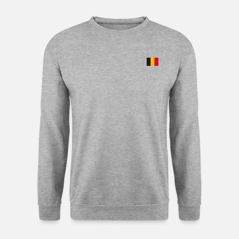 Belgien Flagge - Unisex Pullover - Weißgrau meliert