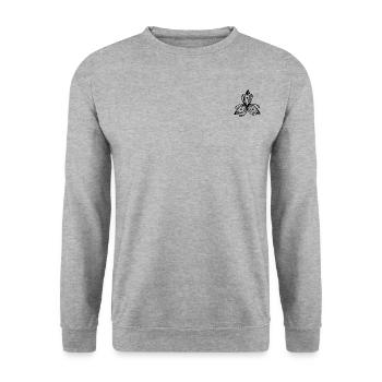 Fleur de lotus - Sweat-shirt Unisexe - gris chiné - Devant - Alina (178cm) & Michal (187cm)