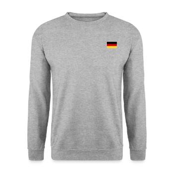Deutsche Flagge - Unisex Pullover - Weißgrau meliert - Vorne - Alina (178cm) & Michal (187cm)