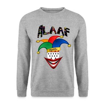 Carnaval Kölle Alaaf - Sweat-shirt Unisexe - gris chiné - Devant - Alina (178cm) & Michal (187cm)
