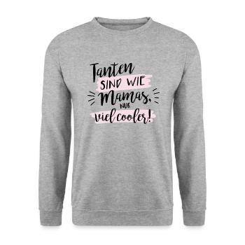 Tanten sind wie Mamas, nur viel cooler! - Unisex Pullover - Weißgrau meliert - Vorne - Alina (178cm) & Michal (187cm)