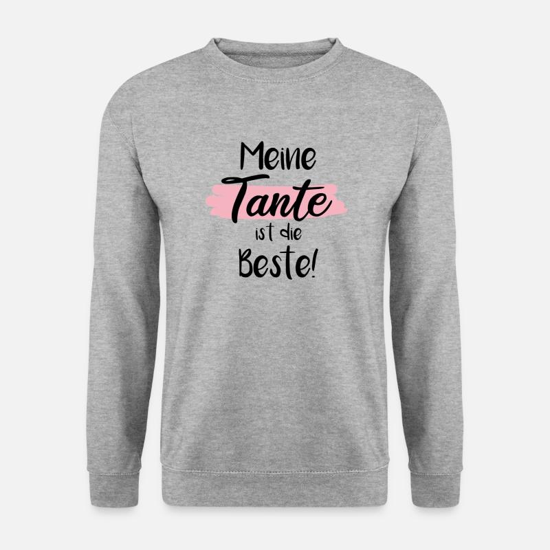 Meine Tante ist die Beste! - Unisex Pullover - Weißgrau meliert