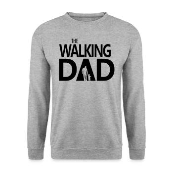 The walking Dad bester Vater Sohn Papa Tochter Fun - Unisex Pullover - Weißgrau meliert - Vorne - Alina (178cm) & Michal (187cm)