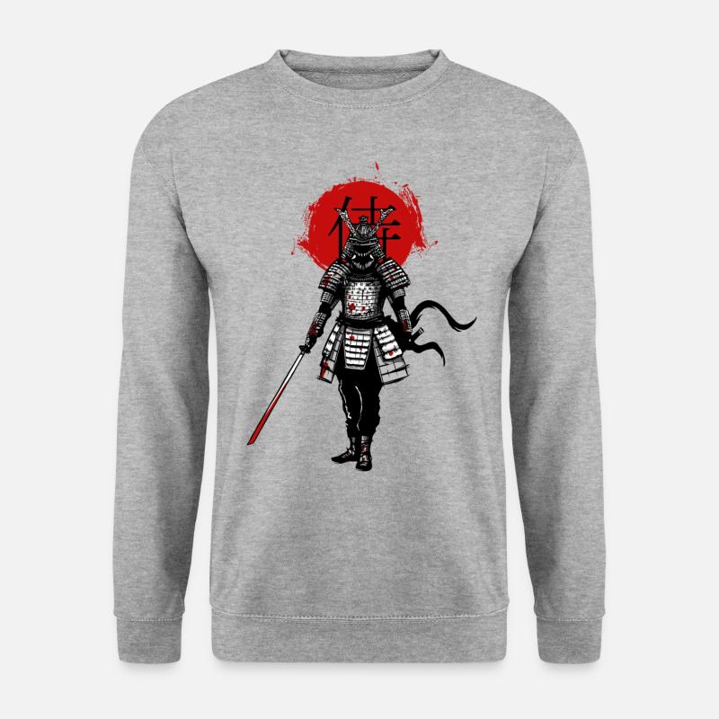 Samurai on a red background - Unisex Sweatshirt - salt & pepper