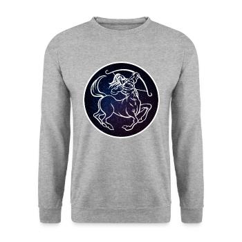 Sagittarius zodiac sign - Unisex Pullover - Weißgrau meliert - Vorne - Alina (178cm) & Michal (187cm)