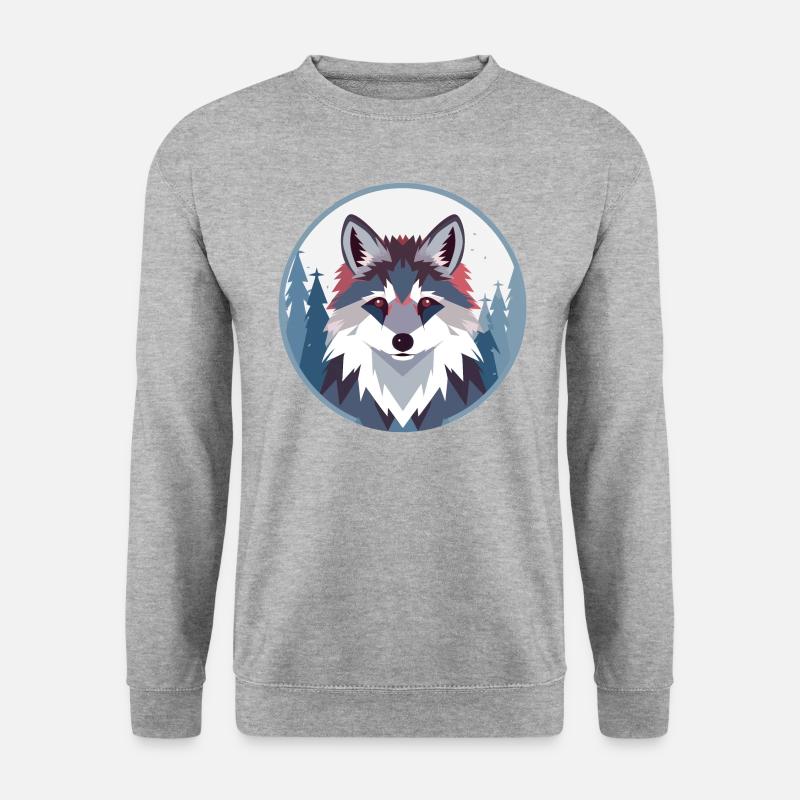 Renard polygonal mignon - Sweat-shirt Unisexe - gris chiné