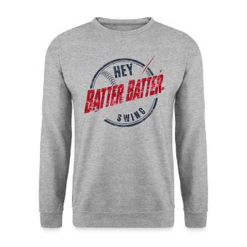 Baseball Hommes Femmes Enfants Joueur Lanceur Softball - Sweat-shirt Unisexe - gris chiné - Devant - Alina (178cm) & Michal (187cm)