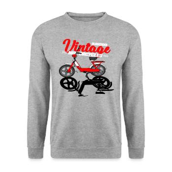 Mobylette Mokick Cult Vintage Retro - Sweat-shirt Unisexe - gris chiné - Devant - Alina (178cm) & Michal (187cm)