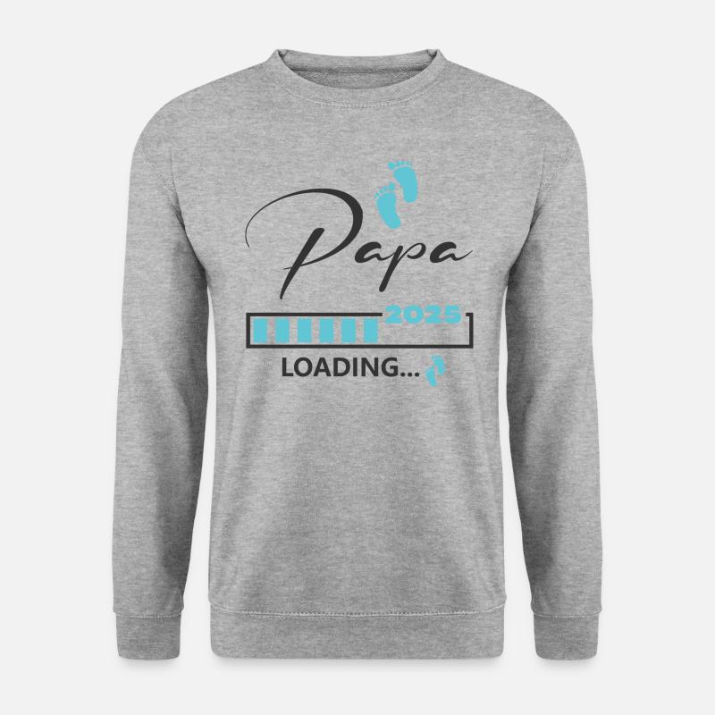 Papa 2025 loading - Unisex Pullover - Weißgrau meliert