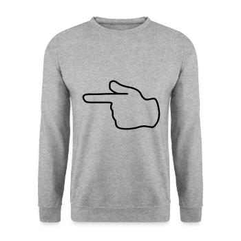 Emoji show left sketch black - Unisex Sweatshirt - salt & pepper - Front - Alina (178cm) & Michal (187cm)