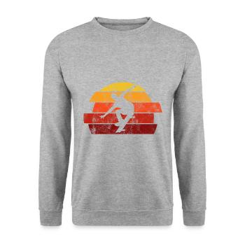 Skateboarder Skateboard Skater Skate Skateing - Sweat-shirt Unisexe - gris chiné - Devant - Alina (178cm) & Michal (187cm)
