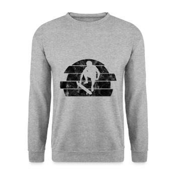 Skateboarder Skateboard Skater Skate Skateing - Unisex Sweatshirt - salt & pepper - Front - Alina (178cm) & Michal (187cm)