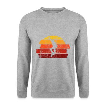Skateboard Skateboarder Skater Skate Skateing - Unisex Pullover - Weißgrau meliert - Vorne - Alina (178cm) & Michal (187cm)