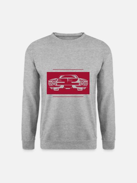 Auto - Cadillac - Oldtimer - Nostalgisch - Unisex Pullover - Weißgrau meliert