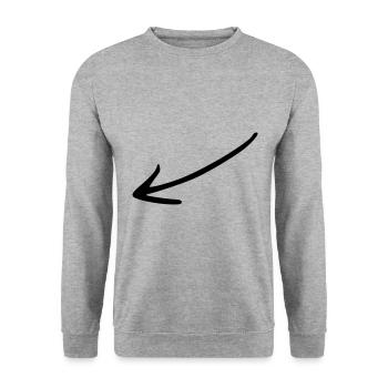 Flèche dessin croquis noir - Sweat-shirt Unisexe - gris chiné - Devant - Alina (178cm) & Michal (187cm)