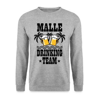 08 Malle Drinking Team Beer Mass Bier Party - Unisex Pullover - Weißgrau meliert - Vorne - Alina (178cm) & Michal (187cm)