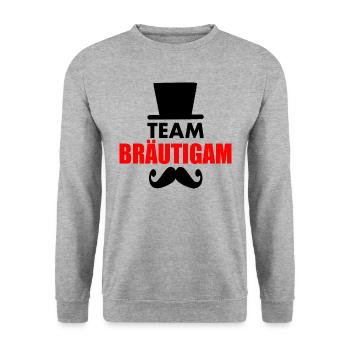 Team bräutigam - Unisex Pullover - Weißgrau meliert - Vorne - Alina (178cm) & Michal (187cm)
