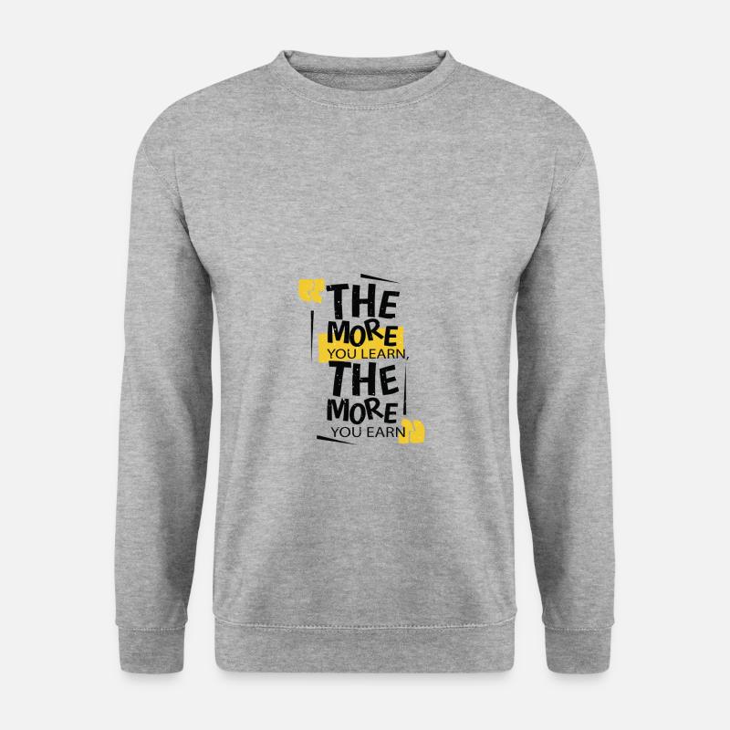 Lernen - Unisex Pullover - Weißgrau meliert