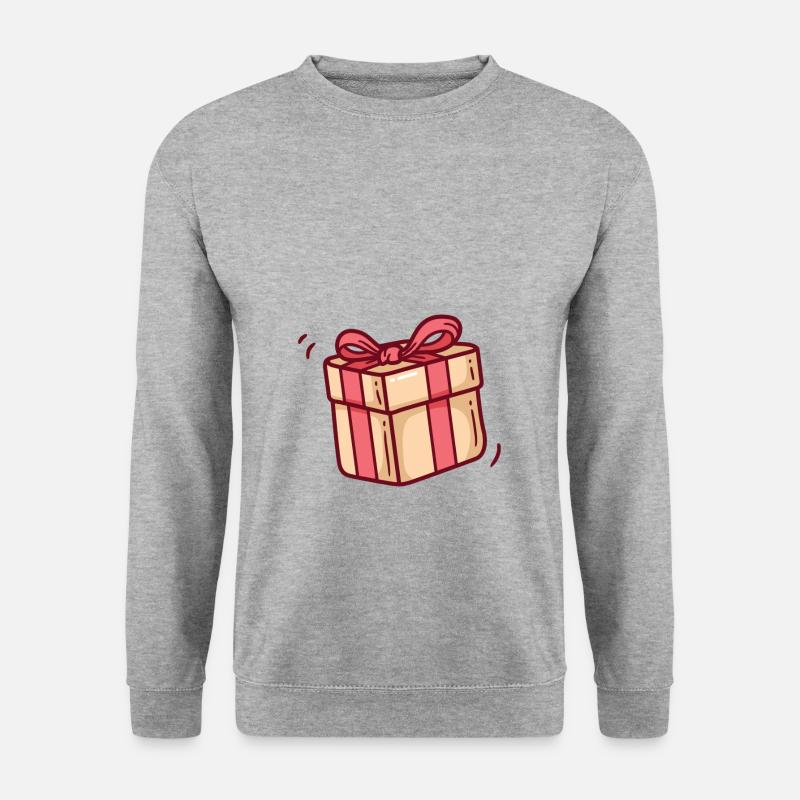 Geschenk - Unisex Pullover - Weißgrau meliert