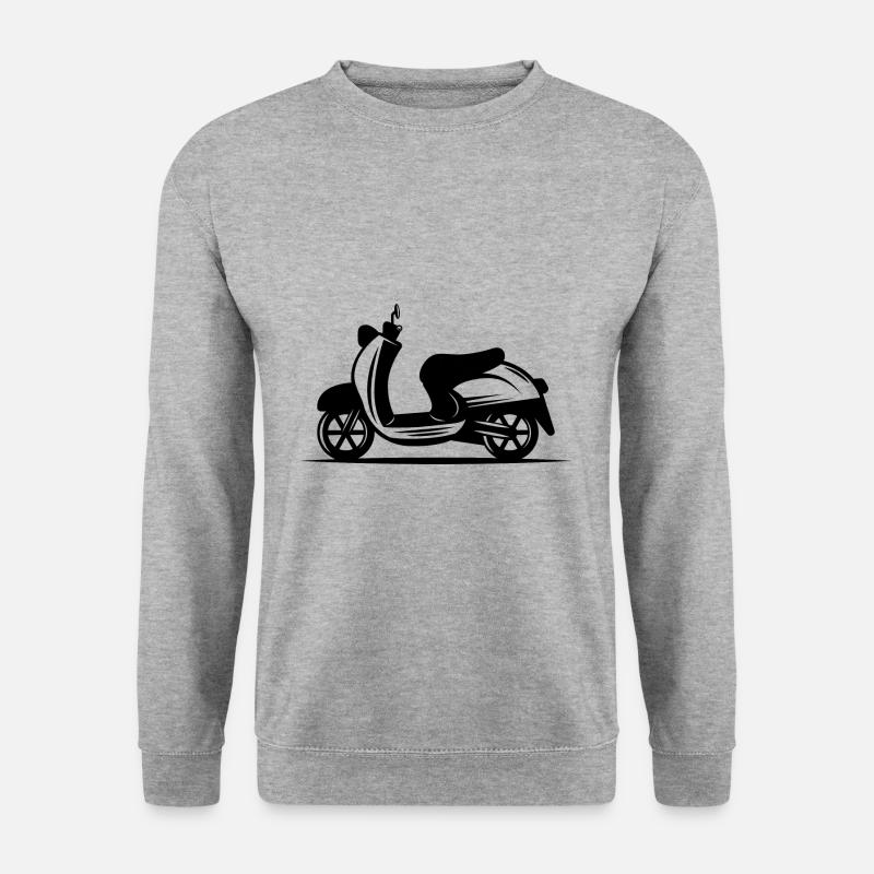 Mofa - Motorroller - Moped - Unisex Pullover - Weißgrau meliert