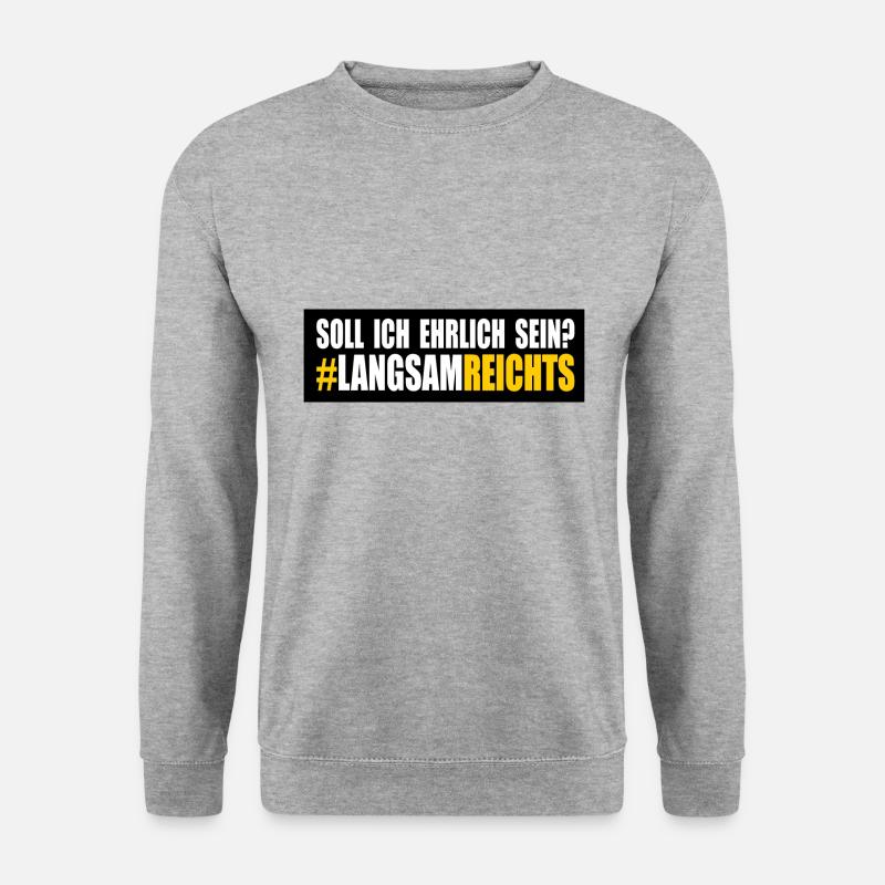 LANGSAM REICHTS - Unisex Pullover - Weißgrau meliert