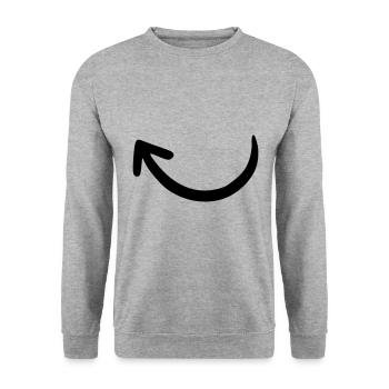 Pfeil Zeichnung Skizze schwarz - Unisex Pullover - Weißgrau meliert - Vorne - Alina (178cm) & Michal (187cm)