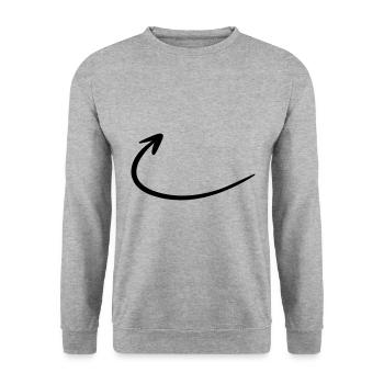 Pfeil Zeichnung Skizze schwarz - Unisex Pullover - Weißgrau meliert - Vorne - Alina (178cm) & Michal (187cm)