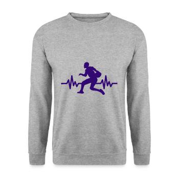 Haertbeat Basketball - USA - Team Sport - Hoops - Unisex Pullover - Weißgrau meliert - Vorne - Alina (178cm) & Michal (187cm)