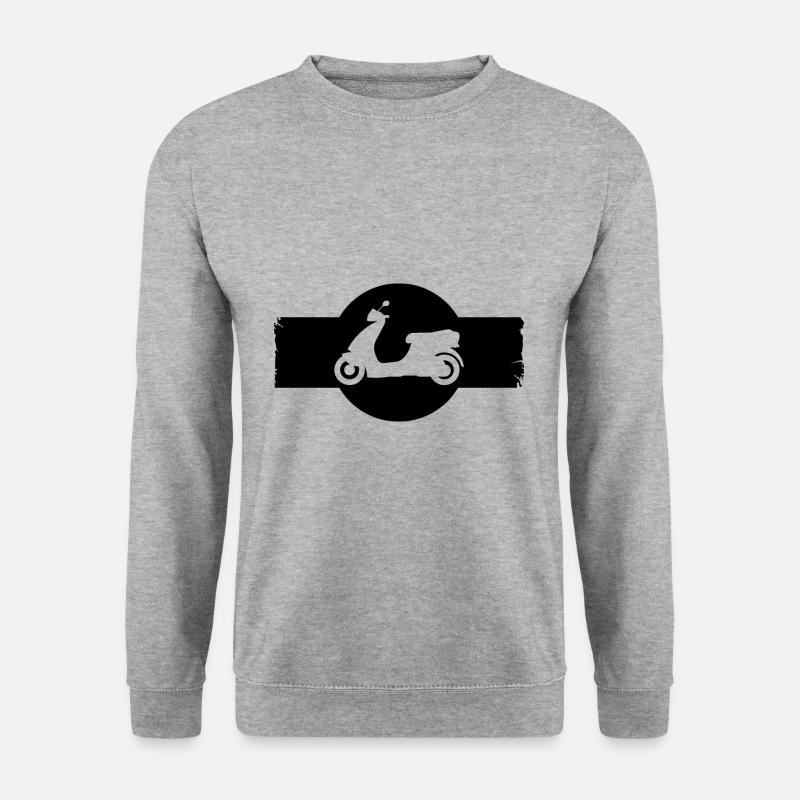 Mofa - Motorroller - Moped - Unisex Pullover - Weißgrau meliert
