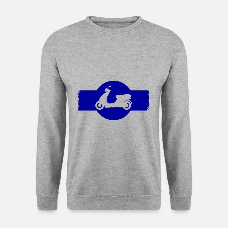 Mofa - Motorroller - Moped - Unisex Pullover - Weißgrau meliert