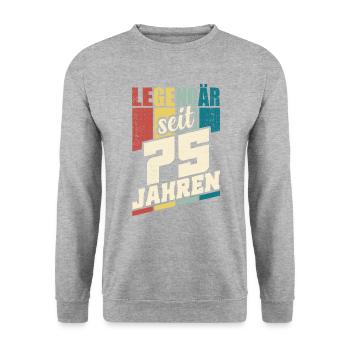 75. Geburtstag Legendär Seit 75 Jahren Legende 75 - Unisex Pullover - Weißgrau meliert - Vorne - Alina (178cm) & Michal (187cm)