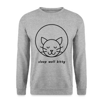 Dors bien minou - Sweat-shirt Unisexe - gris chiné - Devant - Alina (178cm) & Michal (187cm)