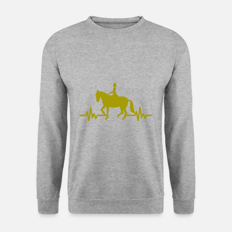 Herzschlag - Pferd Hengst Stute Ross Polo - Unisex Pullover - Weißgrau meliert