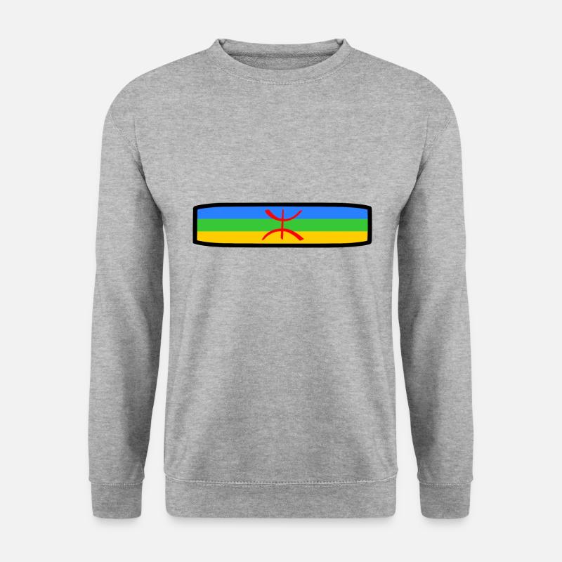 Amazigh Flagge - Unisex Pullover - Weißgrau meliert